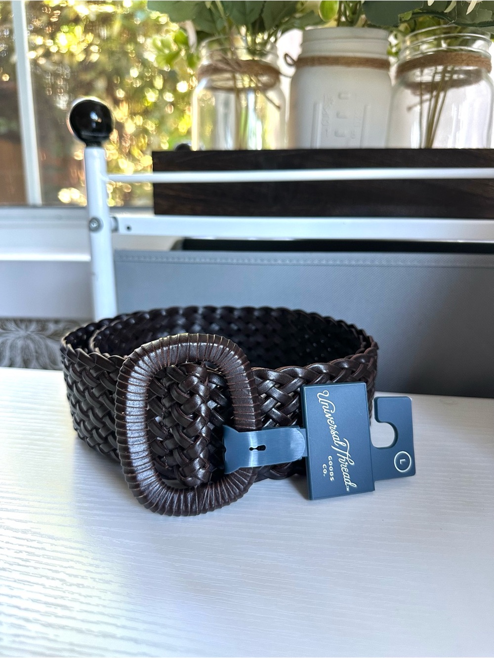NWT Universal Thread Brown Woven Braided Belt Large Boho Western L - Picture 7 of 8